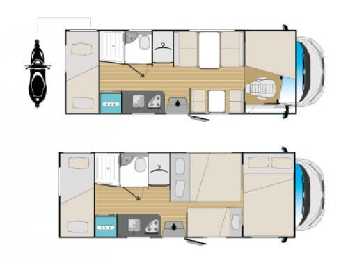 Wohnmobil mit 7 Schlafpläten Innenansicht